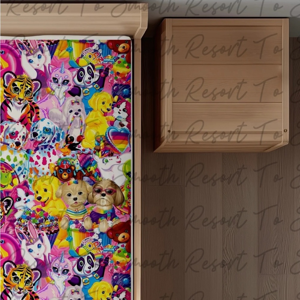 NIB Resort To Smooth Lisa Frank Bamboo Crib Sheet